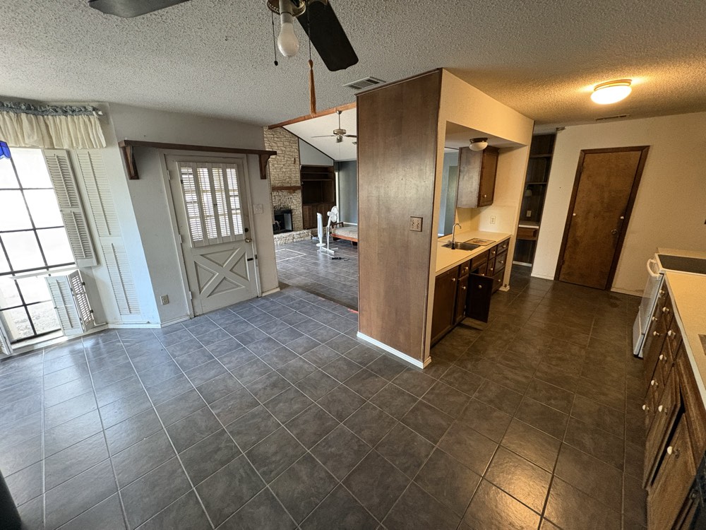 Open-concept living and kitchen area